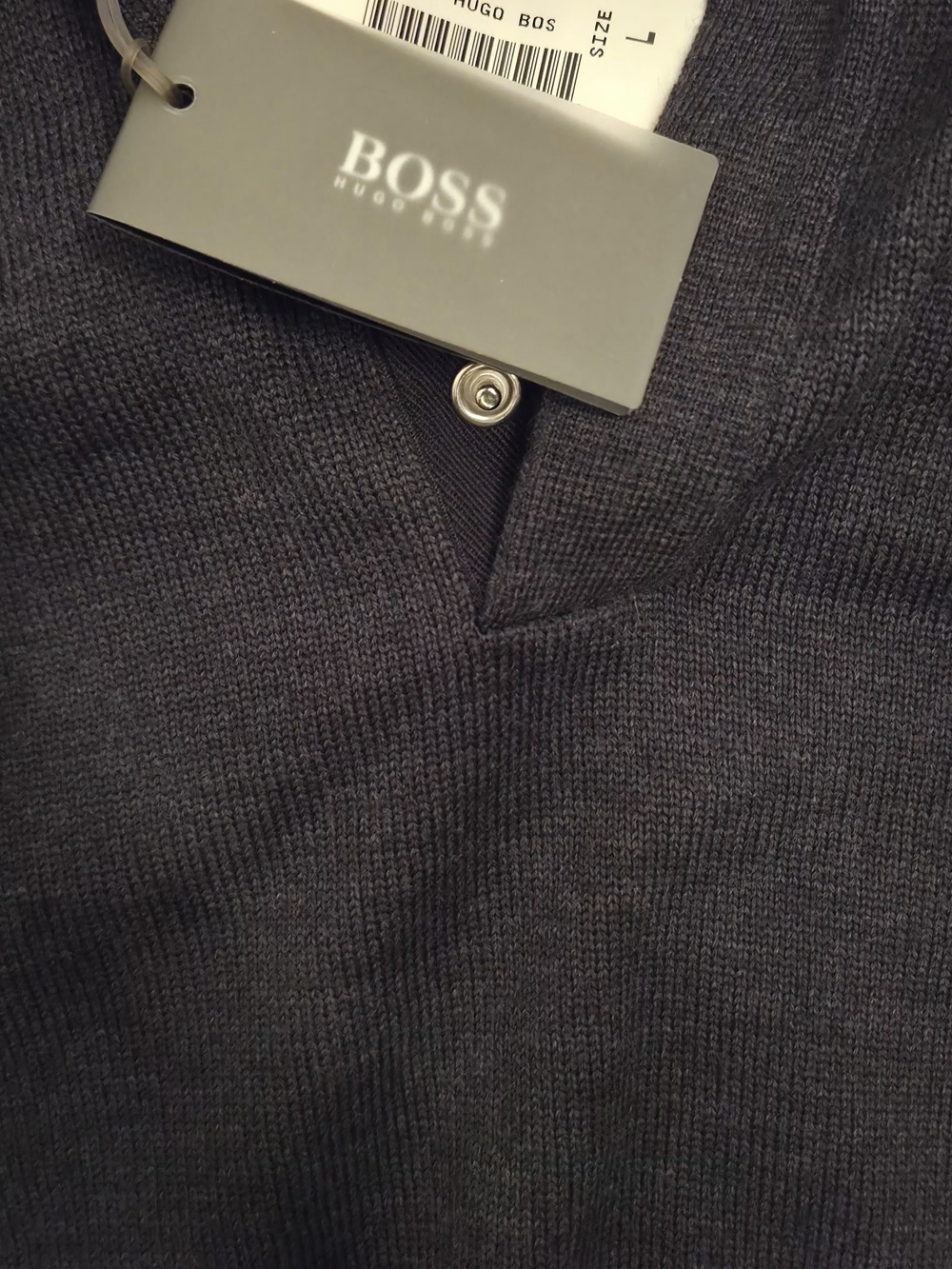 BOSS Gray V-Neck Sweater